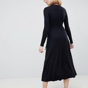 ASOS TALL Midi Wrap Tea Dress With Long Sleeves, 4